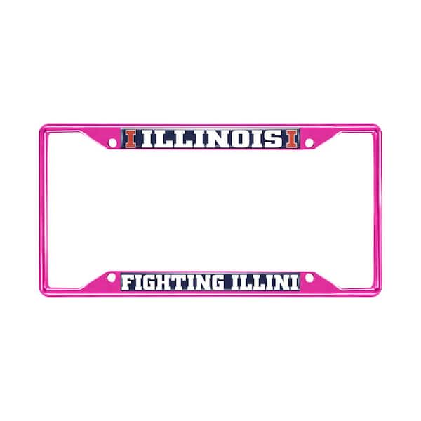 FANMATS Universal Fit University of Illinois License Plate Frame - Pink