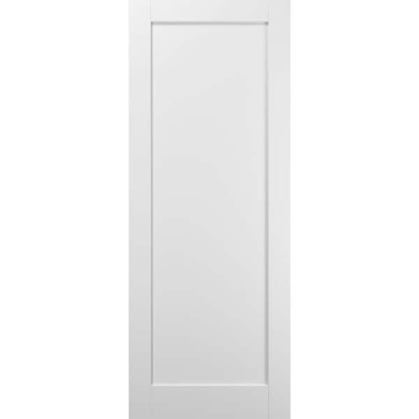 Sartodoors 4111 28 in. x 80 in. 1 Panel No Bore Solid MDF Core White Finished Pine Wood Interior Door Slab