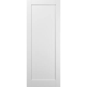 4111 32 in. x 84 in. 1 Panel No Bore Solid MDF Core White Finished Pine Wood Interior Door Slab
