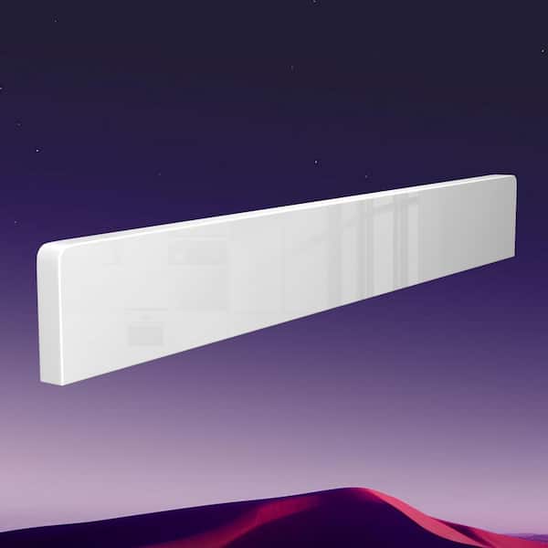 30 in. W Solid Surface Resin Vanity Backsplash for Countertop in White
