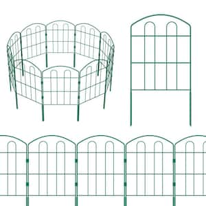24 in. H x 13 in. L Green Metal Garden Fence Outdoor Wire Border Fences Panels (19-Pack)
