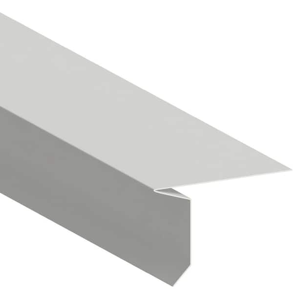 Gibraltar Building Products 3-7/16 in. x 1-3/4 in. x 10 ft. Galvanized Steel Style D Eave Drip Flashing in White