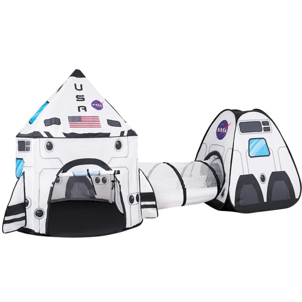 SYNCFUN Rocket Ship Pop up Play Tent with Tunnel and Playhouse