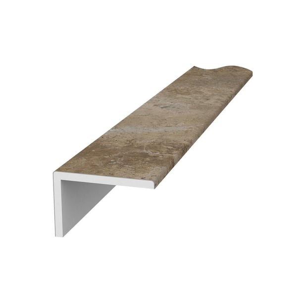 FlexStone 3 in. x 96 in. Remodel Trim with 2 in. lip in Mocha Travertine