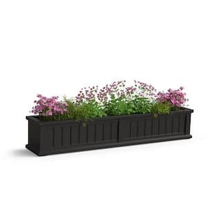 Cape Cod 60 in. x 11 in. Self-Watering Black Polyethylene Window Box