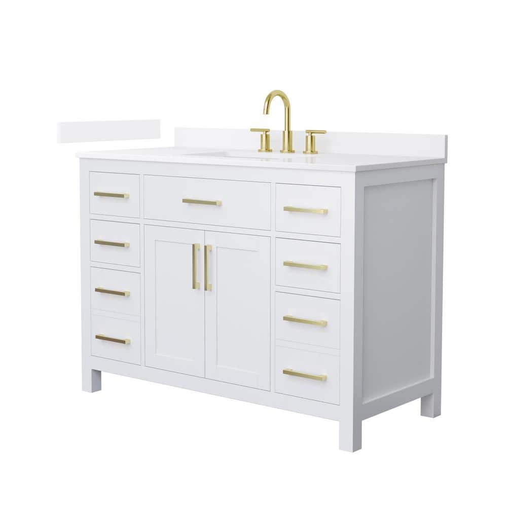 Beckett 48 in. Single Freestanding White Bath Vanity with White Quartz Top (Assembled) price history on PriceWatchPro