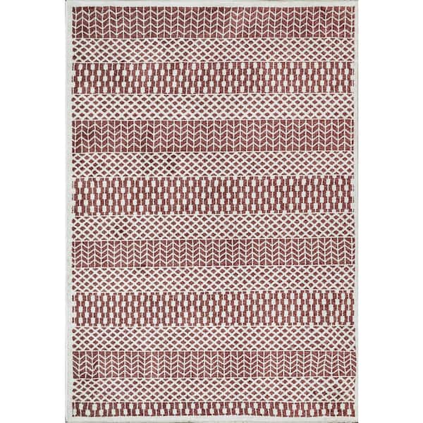 Dynamic Rugs Hera 9 ft. X 11 ft. 5 in. Brick/Ivory Tribal Indoor Area Rug