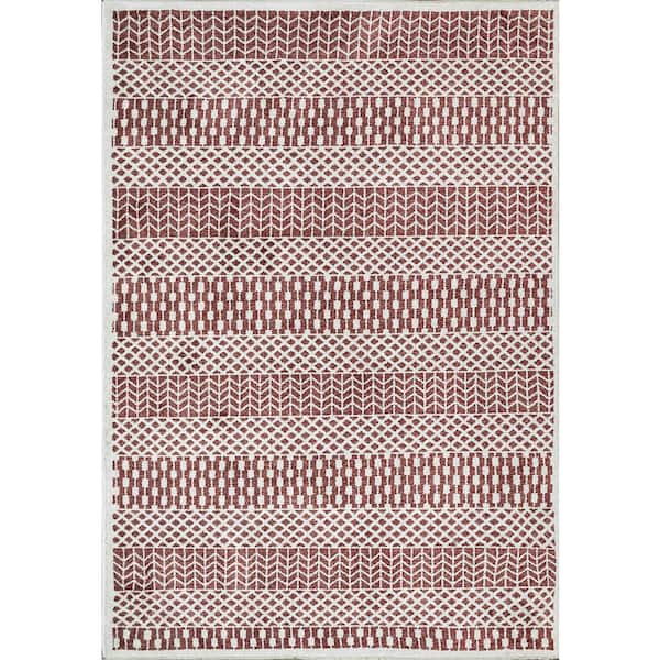 Dynamic Rugs Hera Brick/Ivory 2 ft. 3 in. X 7 ft. 7 in. Tribal Indoor Area Rug