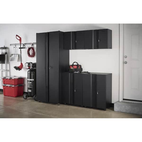 Regular Duty Welded 78.4 in. W x 75 in. H x 19.6 in. D 21-Gauge Steel 5-Piece Garage Storage System in Black