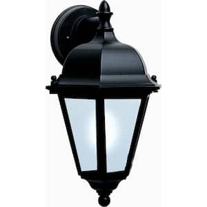 Westlake 8 in. W 1-Light Black Outdoor Wall Lantern Sconce