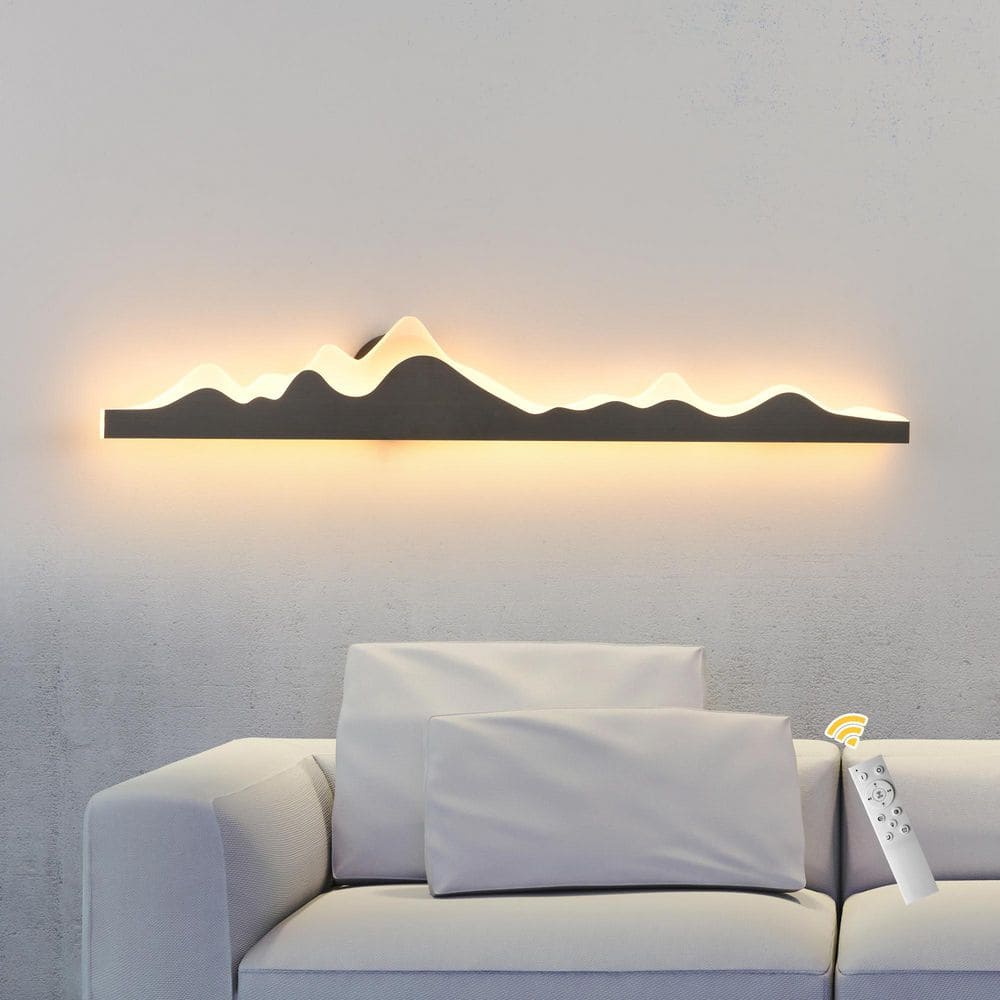 47.24 in. 1 Light Black Linear Dimmable Timer LED Wall Sconce with Remote Control for Living Room Dining Room Bedroom price history on PriceWatchPro