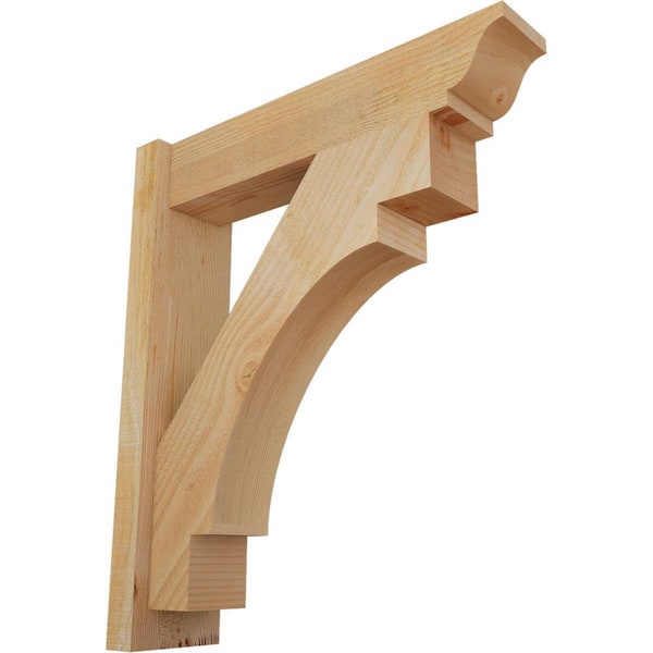 Ekena Millwork 6 in. x 28 in. x 24 in. Douglas Fir Merced Traditional Rough Sawn Outlooker