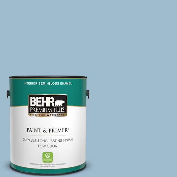 BEHR PREMIUM PLUS 1 gal. #S500-3 Partly Cloudy Semi-Gloss Enamel Low Odor Interior Paint & Primer