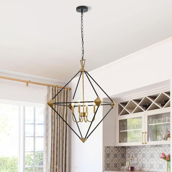 CACI Mall 4-Light Farmhouse Pendant Chandelier Light Fixture with