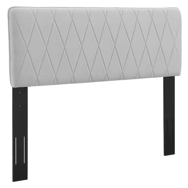 MODWAY Leila Performance Velvet Twin Headboard in Light Gray