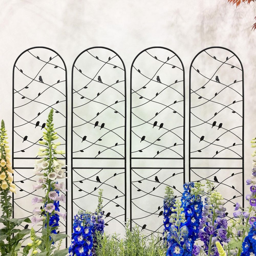 4-Pack 86.7 in. Metal Garden Trellis Rustproof Trellis for Climbing Plants,