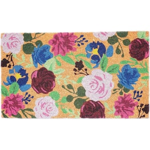 Multi-Colored 36 in. x 24 in. Coir Non-Slip Indoor/Outdoor Door Mat