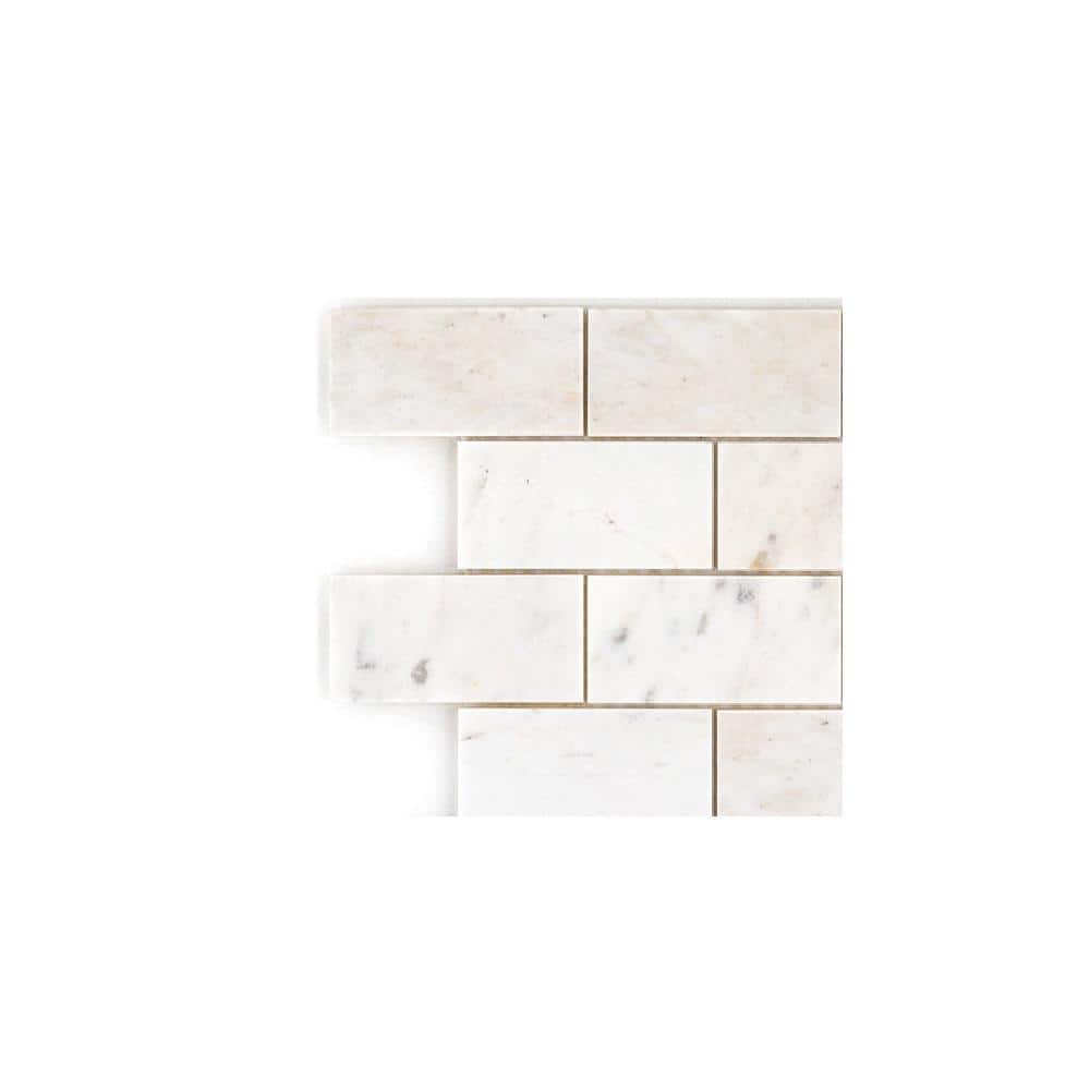 Take Home Tile Sample - Cloudlet White 4 in. x 4 in. Hexagon Honed Marble Wall and Floor Mosaic Tile price history on PriceWatchPro