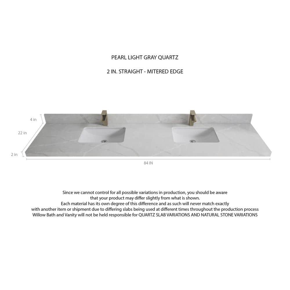 Sonoma 84" Dark Walnut Teak Double Sink Vanity with Pearl Gray Quartz Top