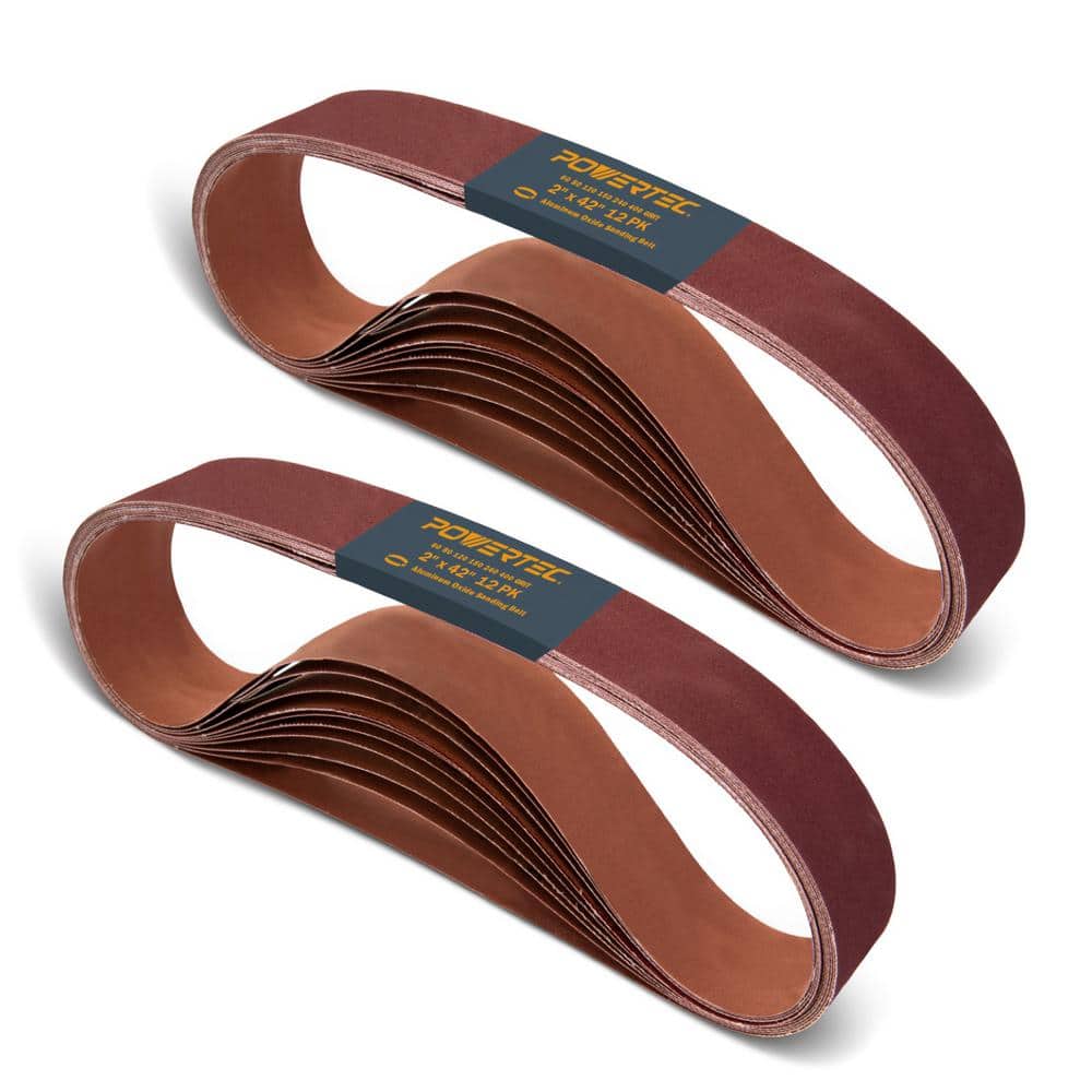 2 in. x 42 in. 4 of Each 60/80/120/180/240/400-Grit Aluminum Oxide Sanding Belt Assortment (24-Pack) price history on PriceWatchPro