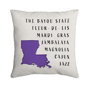 16 in. Louisiana List Outdoor Square Throw Pillow