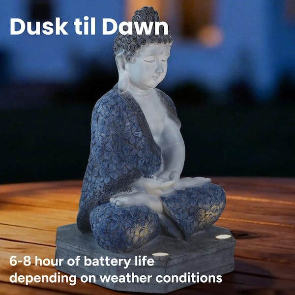 TECHKO Buddha Garden Statue with Solar Spotlight SG-802 - The Home