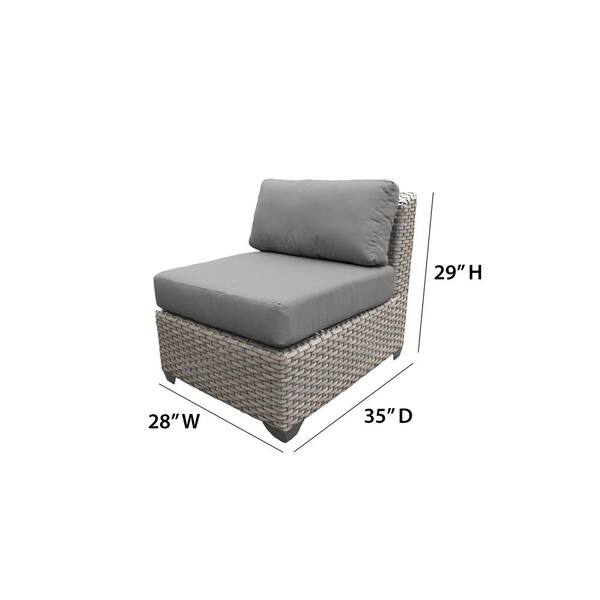 Tk Classics Florence 7 Piece Wicker Outdoor Sectional Seating Group With Navy Blue Cushions 8830162 Wicker Outdoor Sectional Seating Group, Florence Outdoor Furniture