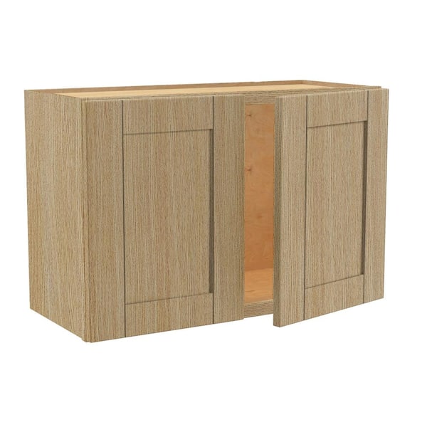Washington 27 in. W x 12 in. D x 18 in. H Assembled Plywood Wall Kitchen Cabinet in Vanguard Oak with Soft Close
