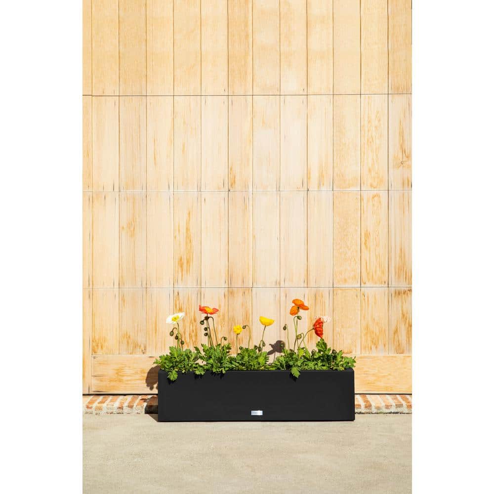 Black 36'' Recycled Plastic Window Box Planter