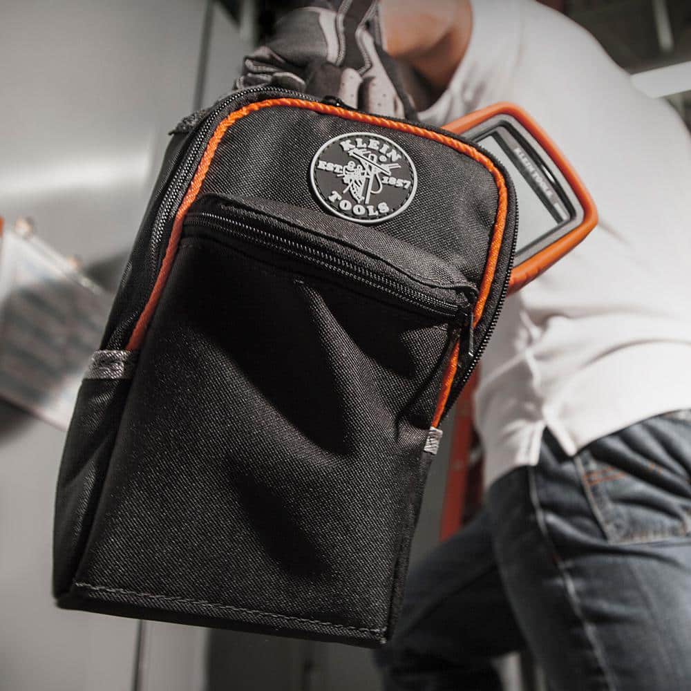Medium Black and Orange Polyester Tool Carrying Case