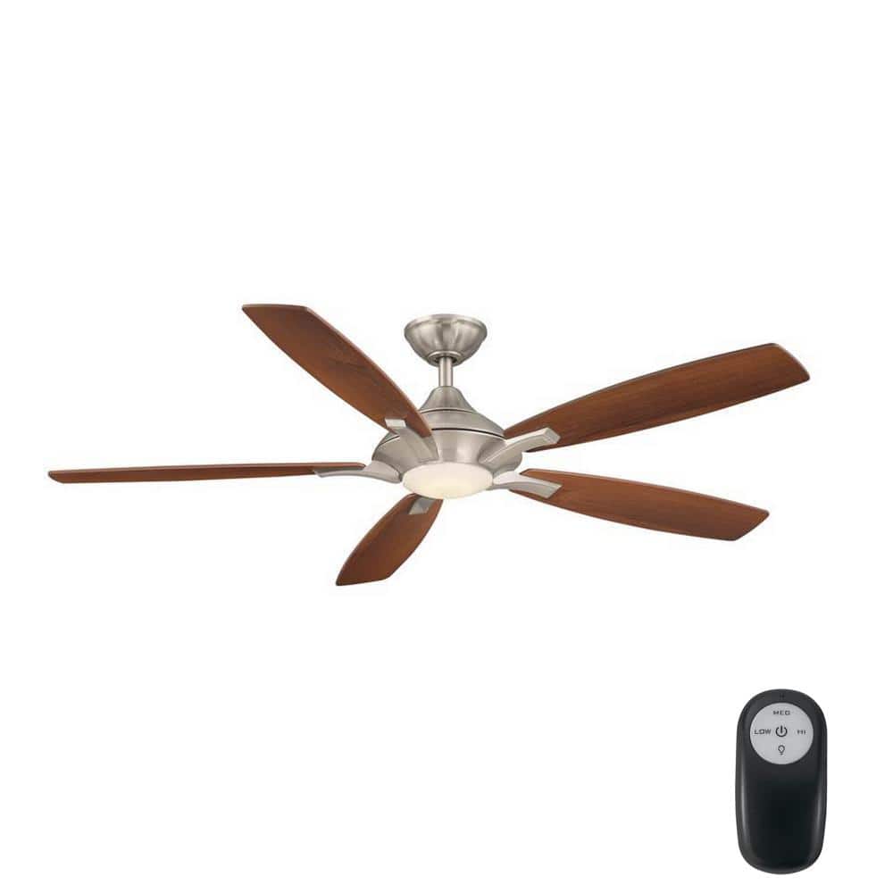 HDC Petersford 52 in Integrated LED Indoor Brushed Nickel Ceiling Fan 