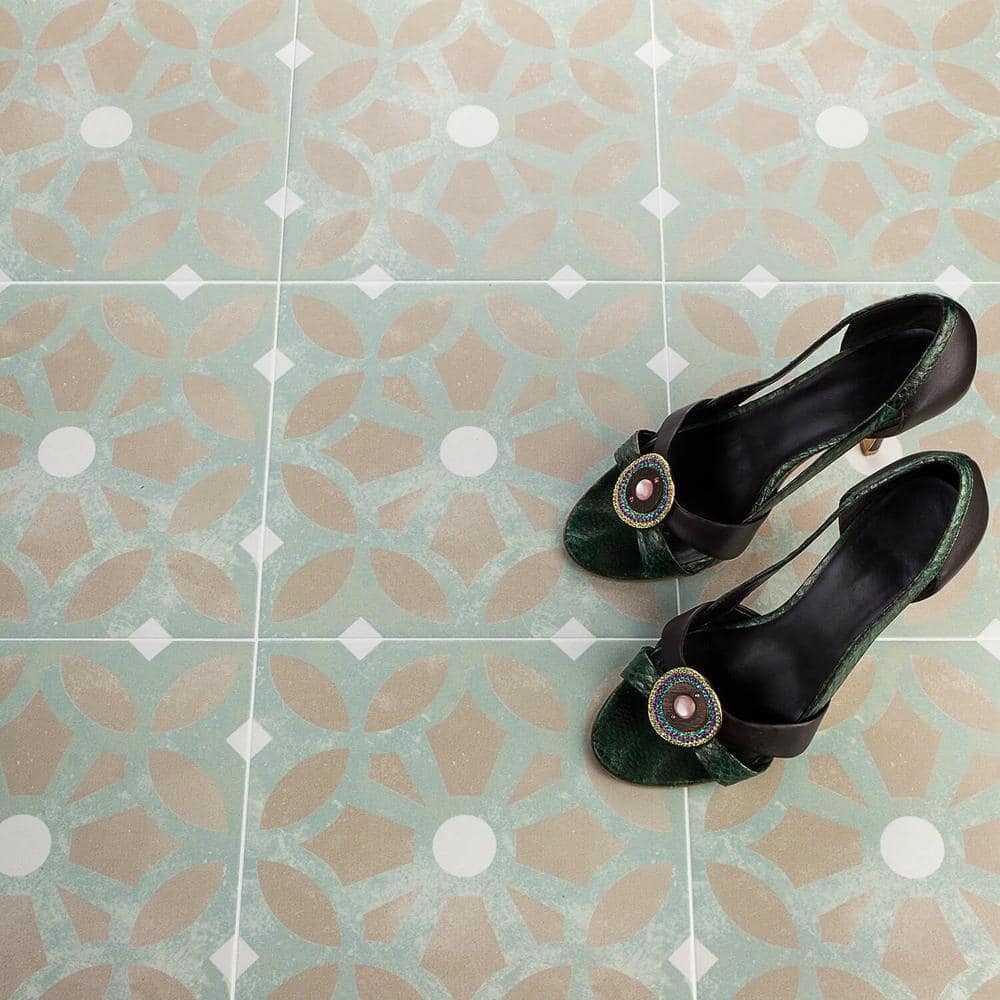 Anabella 9x9 Matte Green and Beige Porcelain Tile
