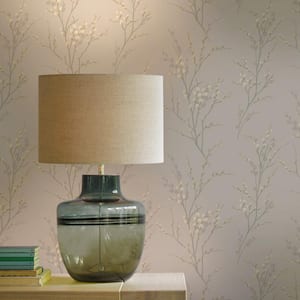 Pussy Willow Dove Grey Unpasted Removable Strippable Wallpaper