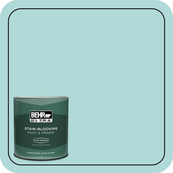 BEHR ULTRA 1 qt. #510C-3 Rivers Edge Extra Durable Semi-Gloss Enamel Interior Paint & Primer