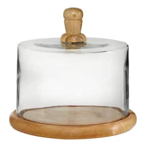Brown Decorative Cake Stand with Glass Lid