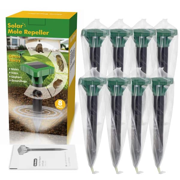 8-Pack Mole Repellent Spikes for Lawn and Garden Pest Control