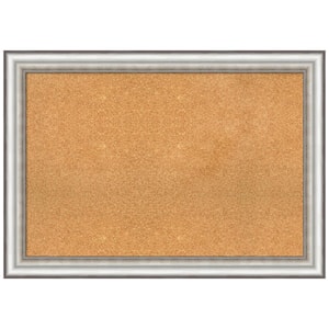 Salon Silver 41.25 in. x 29.25 in. Framed Corkboard Memo Board