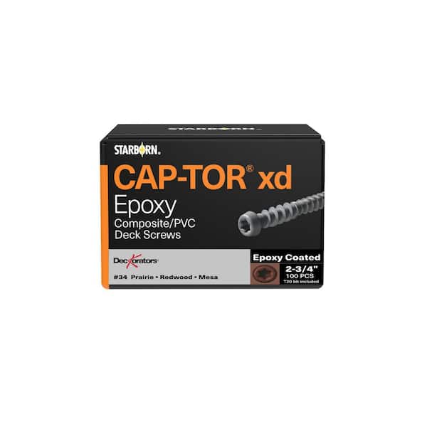 #10 2-3/4 in. Brown #34 Epoxy Coated Deck Screws (100 pc)