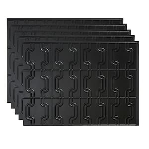 18 in. x 24 in. Chain Matte Black Vinyl Backsplash Panel (Pack of 5)
