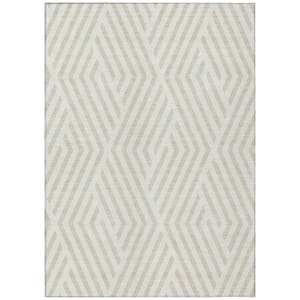 Chantille ACN550 Ivory 10 ft. x 14 ft. Machine Washable Indoor/Outdoor Geometric Area Rug