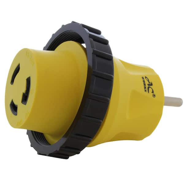 AC WORKS RV 30 Amp TT-30P Plug to L5-30R RV/Marine 30 Amp Detachable Inlet Connection