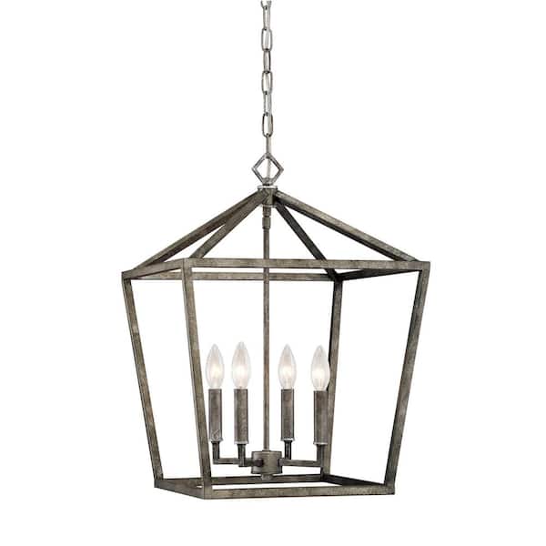 Millennium Lighting 4-Light 16 in. Wide Antique Silver Taper Candle Pendant