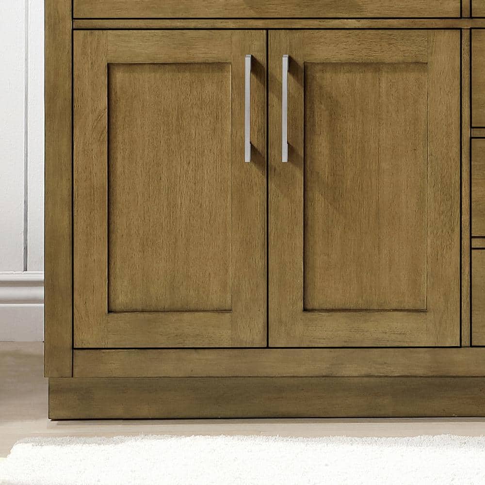 Athea 72" Almond Latte Freestanding Double Sink Bathroom Vanity