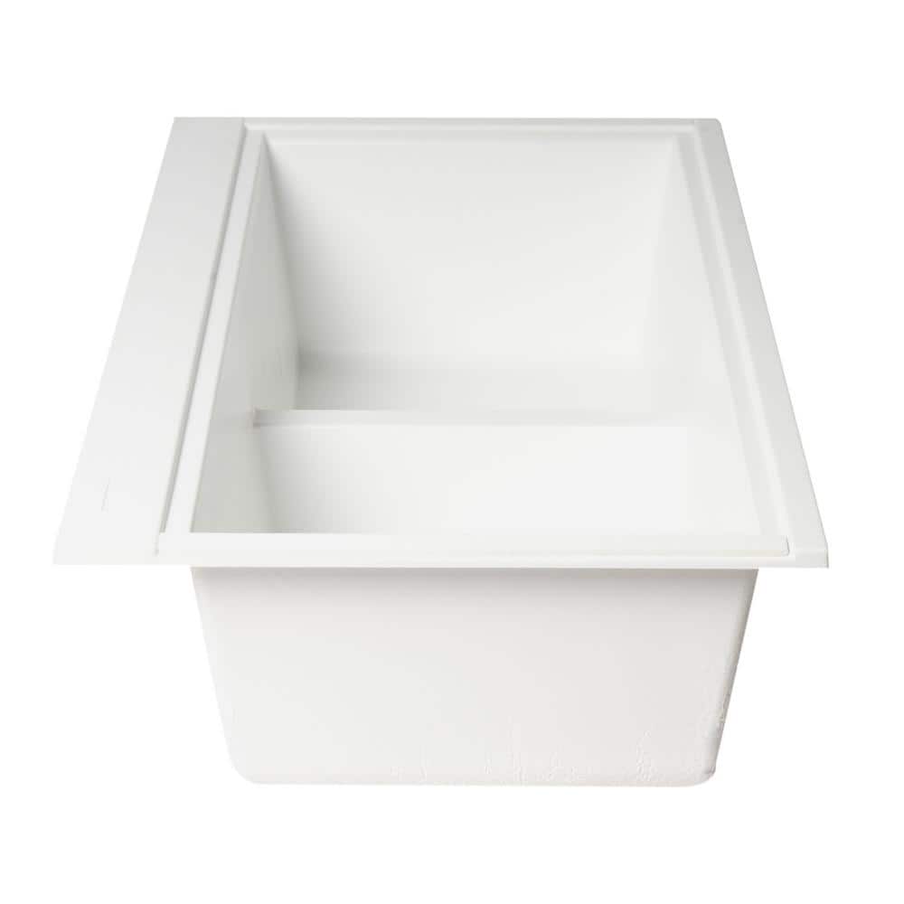 White Granite Composite Double Bowl Undermount Kitchen Sink