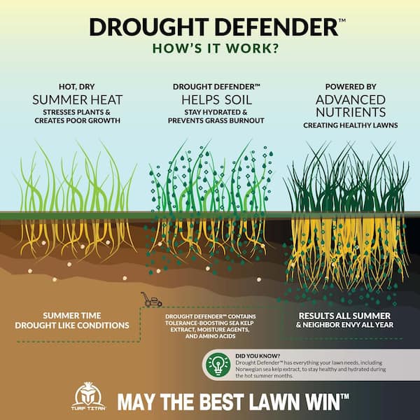 TURF TITAN - Drought Defender 32 oz. 8,000 sq. ft. Liquid Lawn Fertilizer Ready To Spray with Kelp 0-0-4