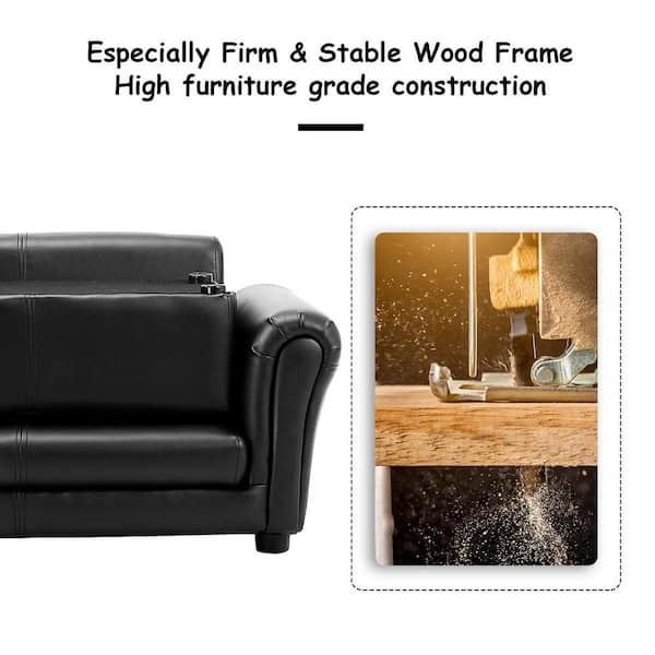 leather couch with kids