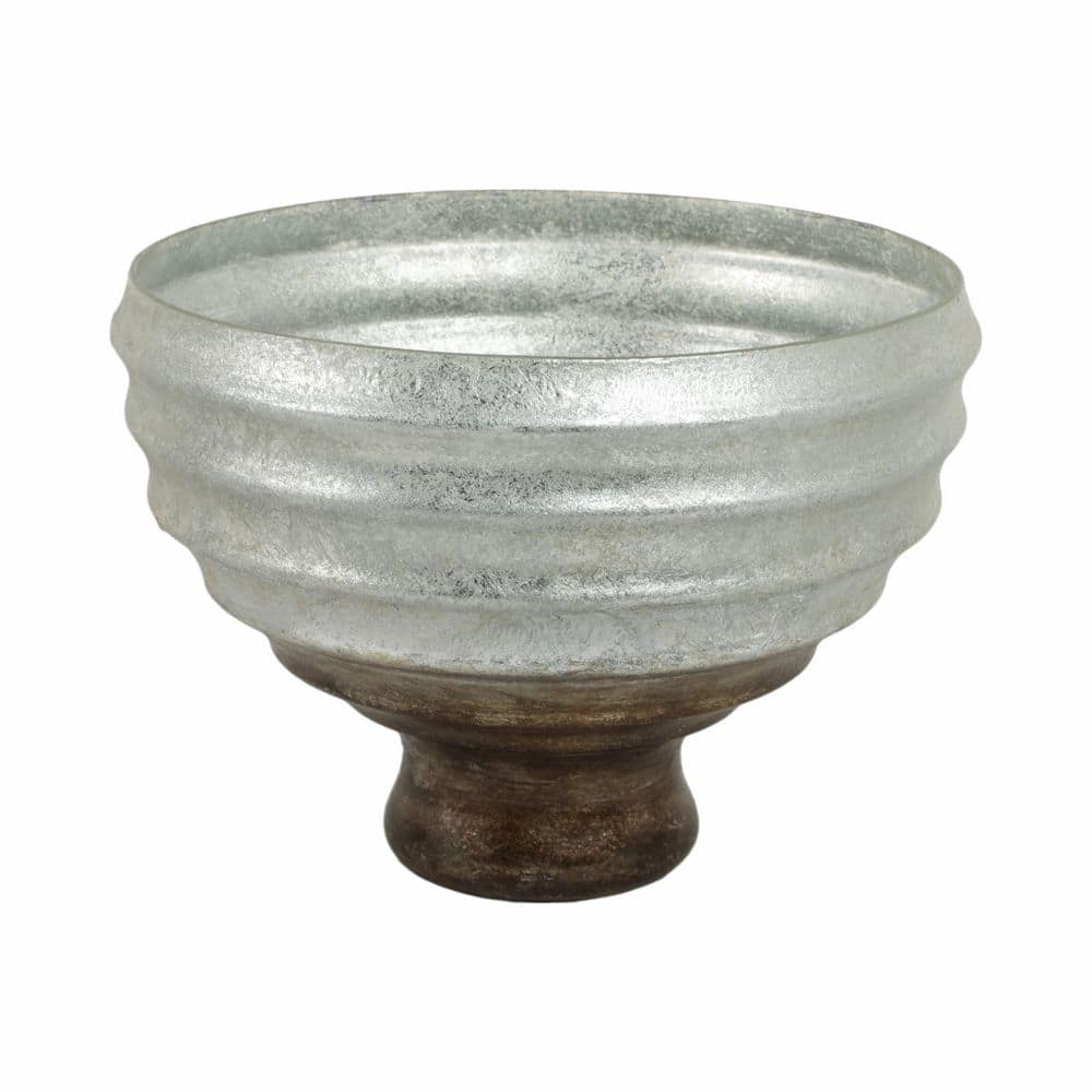 Gray 12 in. Glass Opal Pedestal Ombre Decorative Bowl price history on PriceWatchPro