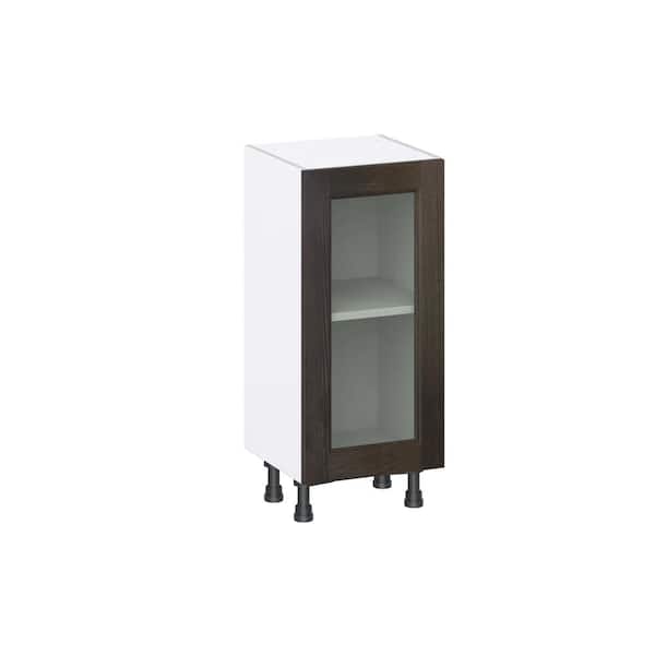 Georgetown 15 in. W x 14 in. D x 34.5 in. H Assembled Glass Door Base Kitchen Cabinet in Chestnut