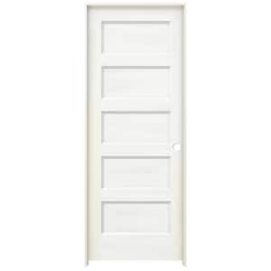 32 in. x 80 in. Conmore White Paint Smooth Hollow Core Molded Composite Single Prehung Interior Door