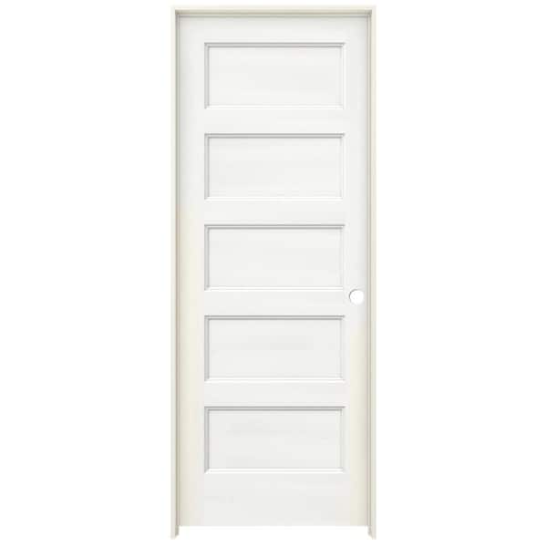 JELD-WEN 32 in. x 80 in. Conmore White Paint Smooth Hollow Core Molded Composite Single Prehung Interior Door